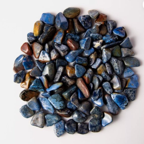 Tree of Life Gems Other - 1 lb Tumbled Dumortierite Blue Moon Denim Quartz 80-100 Stones Gem Rock Specimen